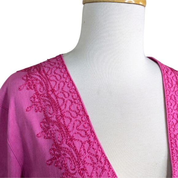 Vanesska Calypso Christiane Celle Mini Dress Womens Small Pink Y2K Babydoll Coqu - Picture 7 of 12